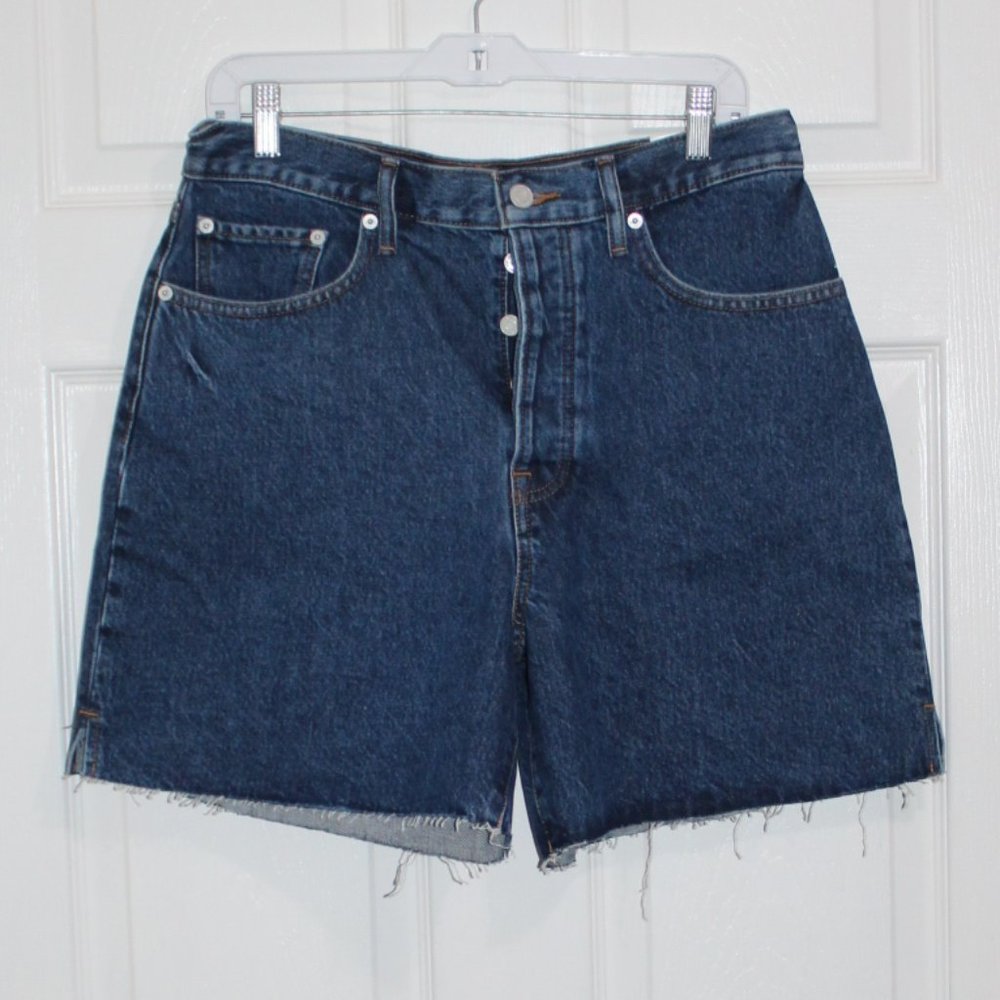 Lucky Brand High Waist Dark Blue Denim Shorts these run small
